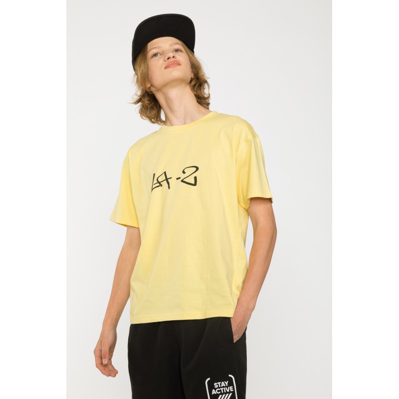 Żółty t-shirt LA - 41304