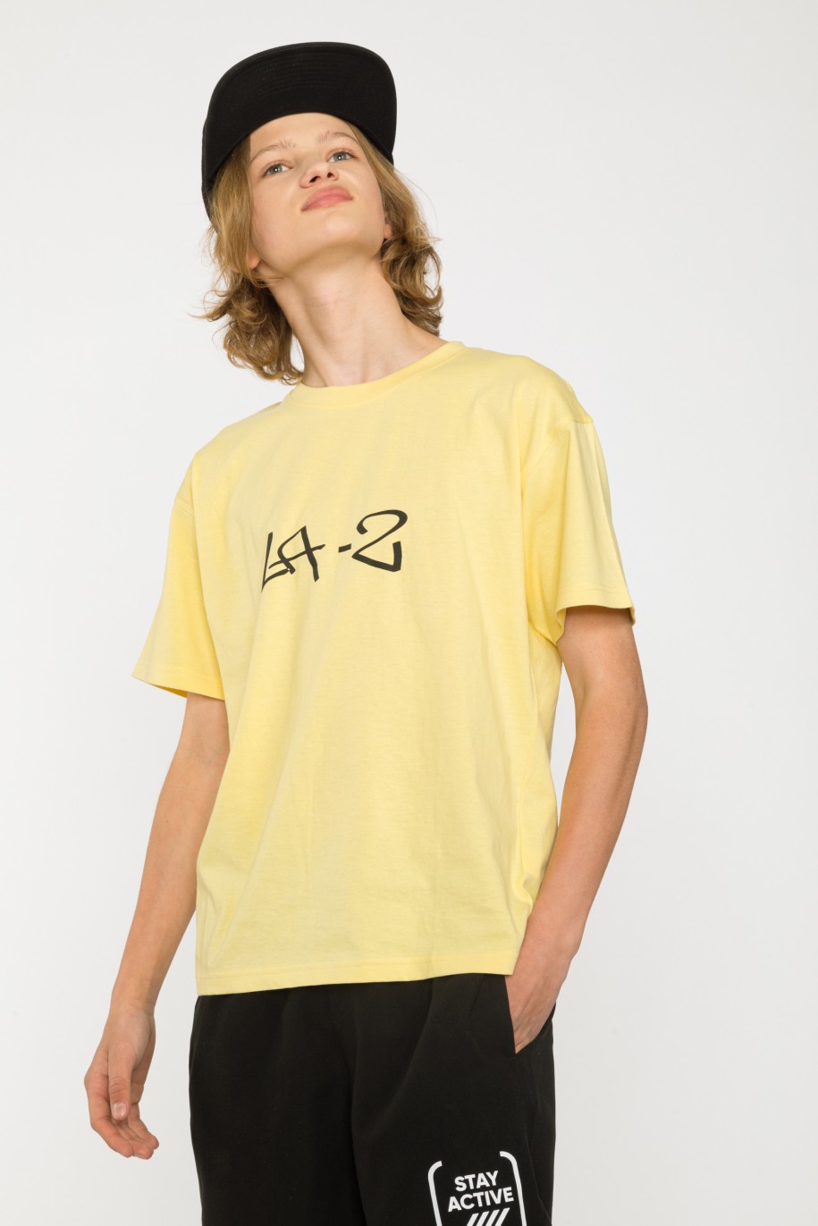 Żółty t-shirt LA - 41304