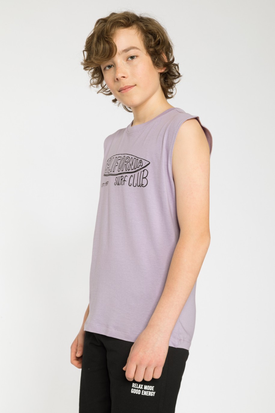 Fioletowy t-shirt bez rękawów CALIFORNIA SURF CLUB - 41418