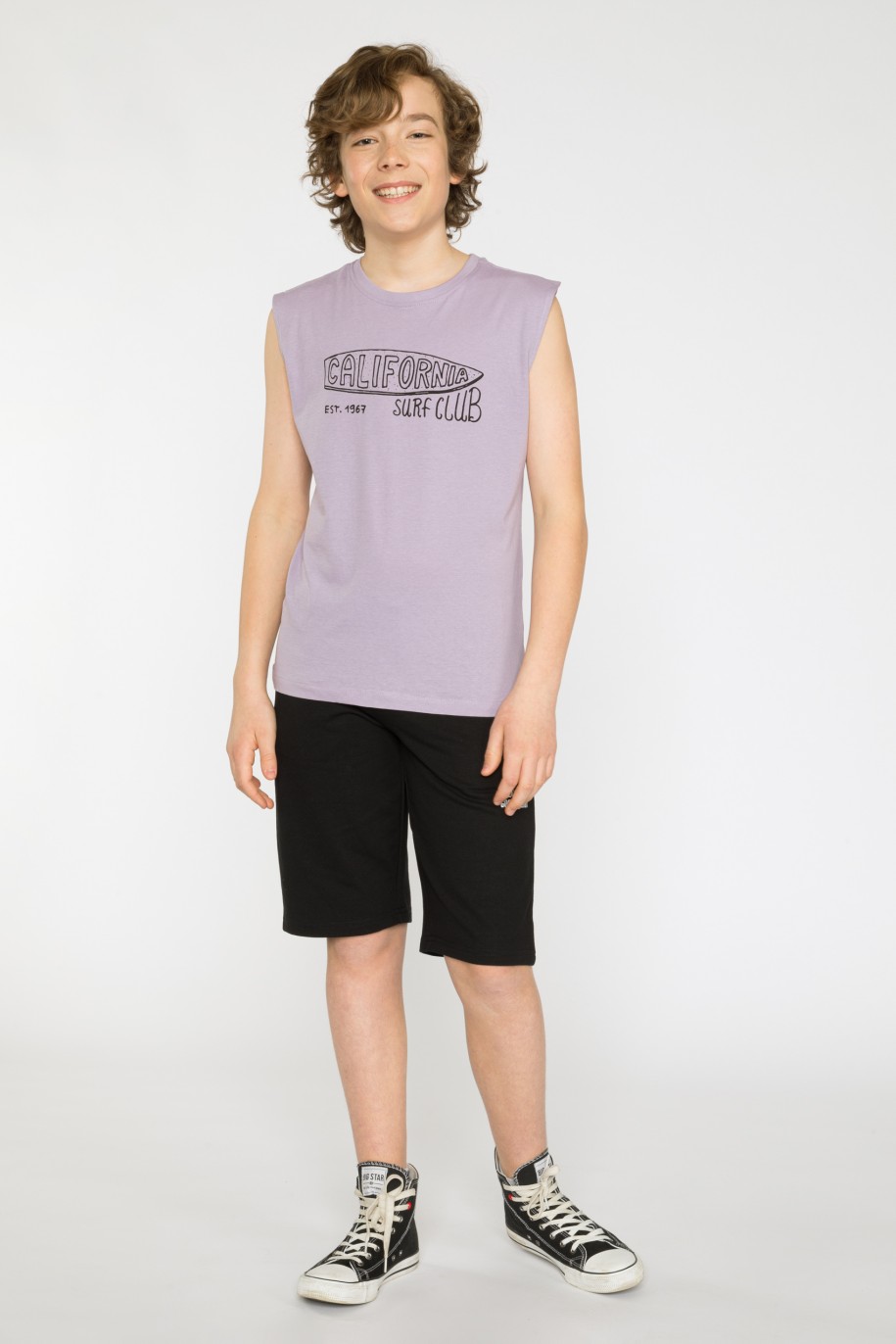 Fioletowy t-shirt bez rękawów CALIFORNIA SURF CLUB - 41419