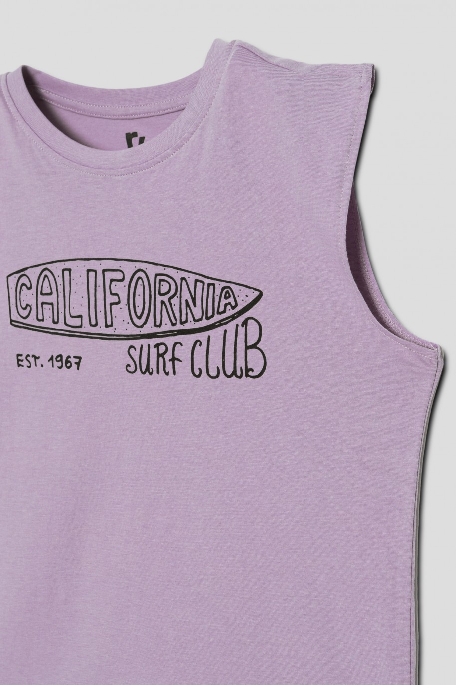 Fioletowy t-shirt bez rękawów CALIFORNIA SURF CLUB - 41421