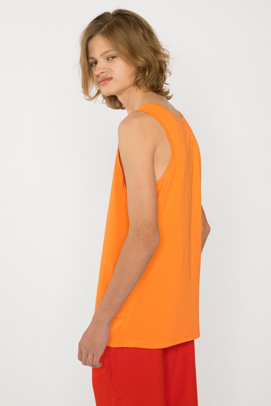 Pomarańczowy t-shirt bez rękawów FIND THE WAVE - 41423