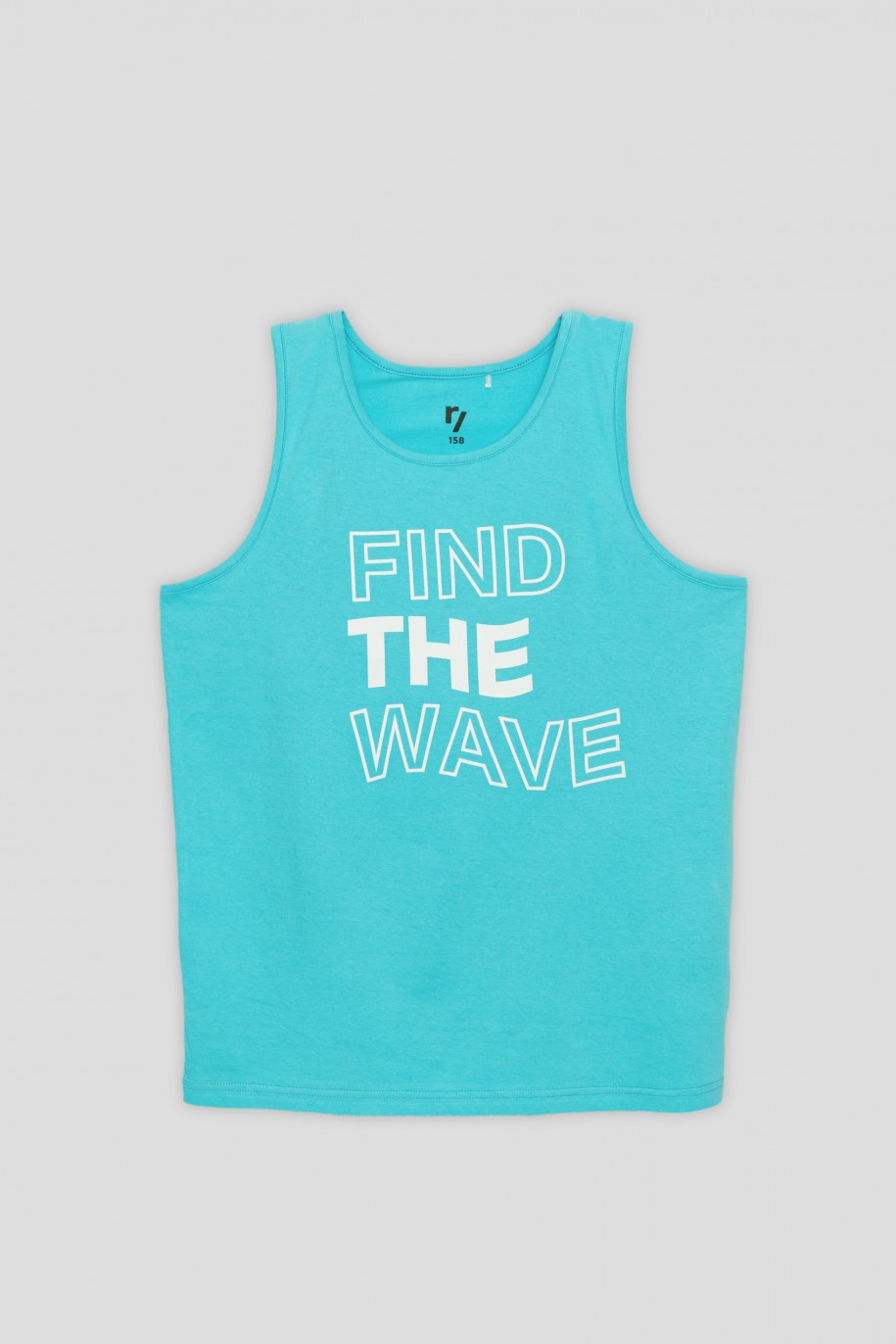 Niebieski t-shirt bez rękawów FIND THE WAVE - 41432
