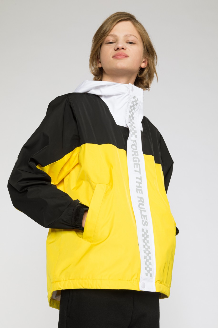 Żółto-czarna przejściowa kurtka dla chłopaka FORGET THE RULES - 41452