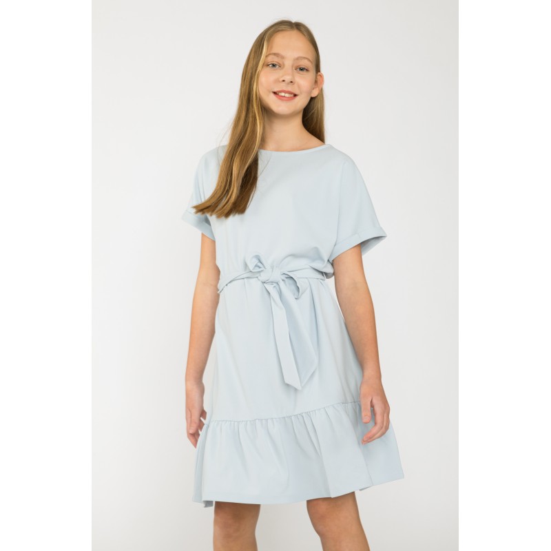 Błękitna sukienka z falbanką dla dziewczyny - 41635