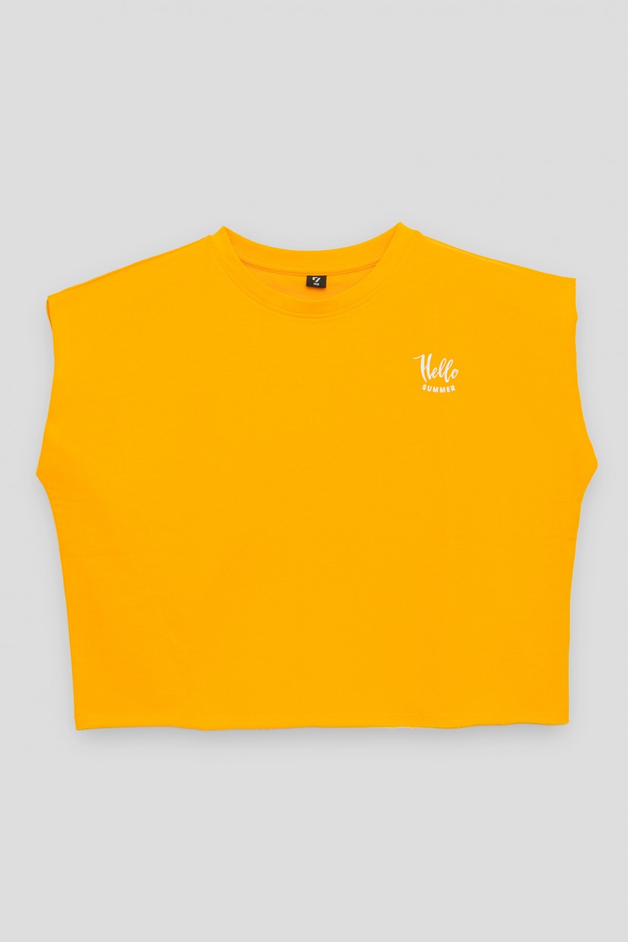 Żółty t-shirt HELLO SUMMER - 41651
