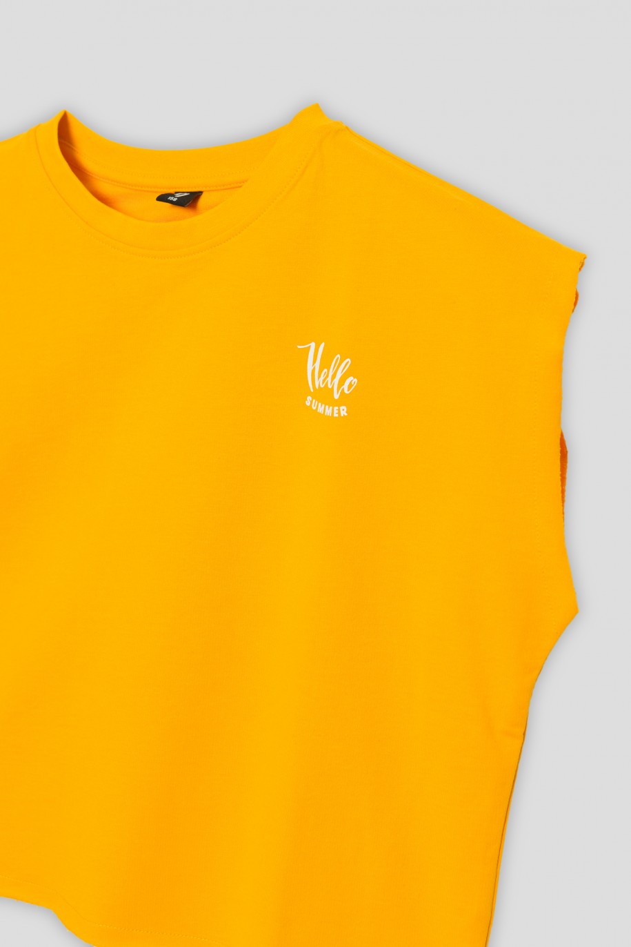 Żółty t-shirt HELLO SUMMER - 41652