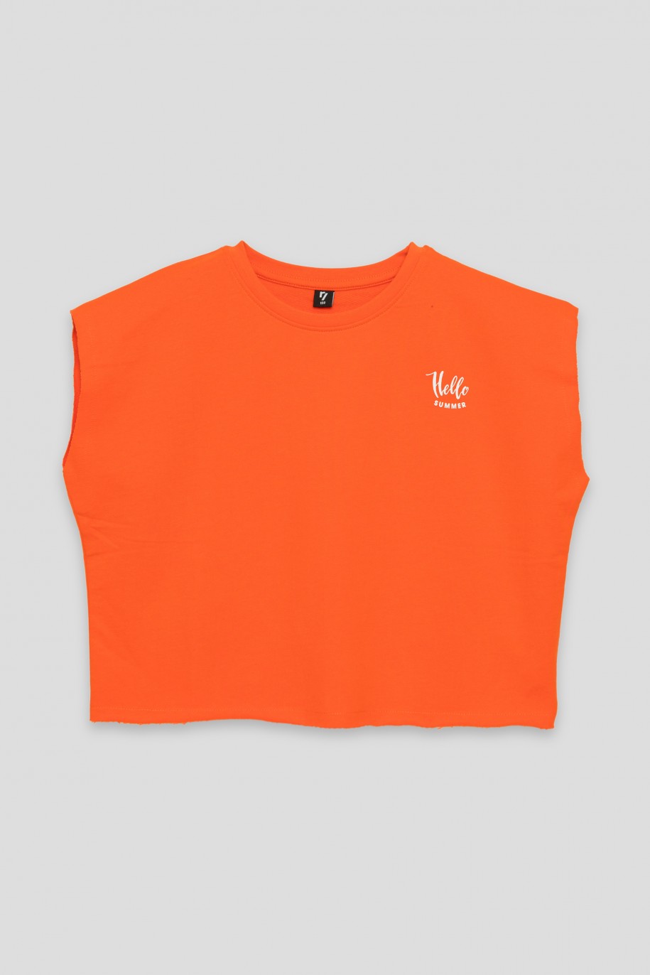 Pomarańczowy t-shirt HELLO SUMMER - 41657