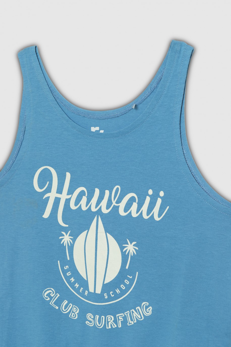 Niebieski top na ramiączkach HAWAII - 41724