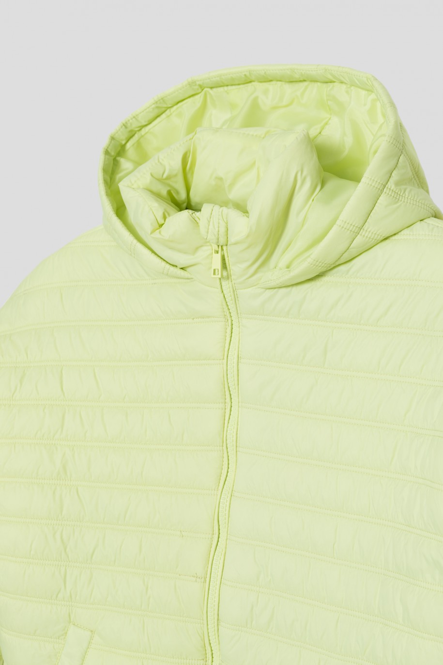 Limonkowa kurtka przejściowa z kapturem dla dziewczyny - 41754