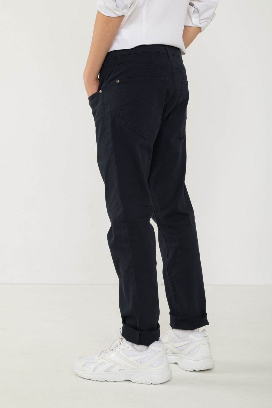 Granatowe spodnie LOOSE - 41892