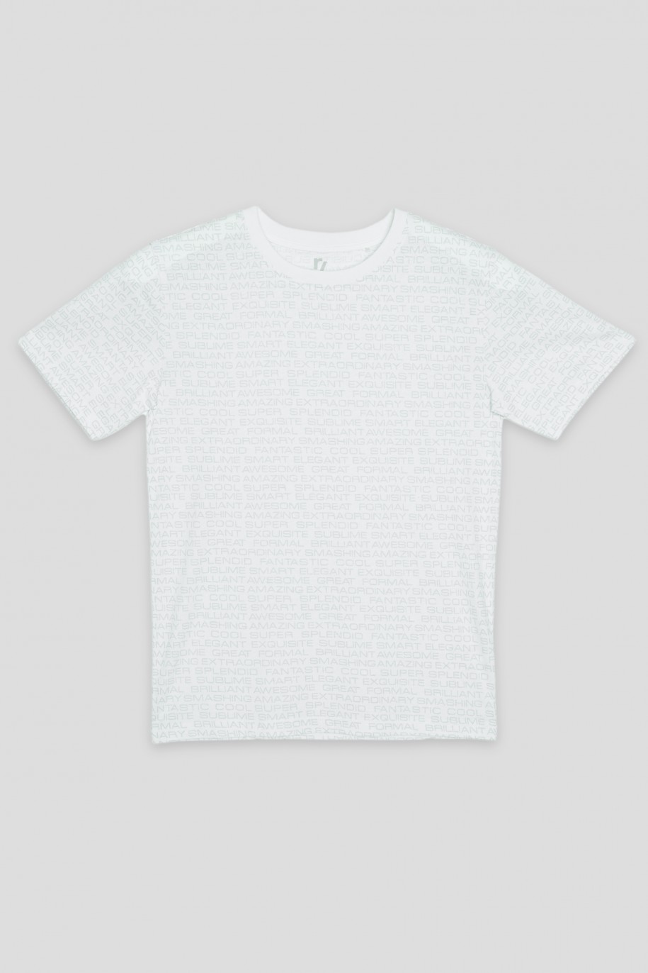 Biały T-shirt z napisami - 41958