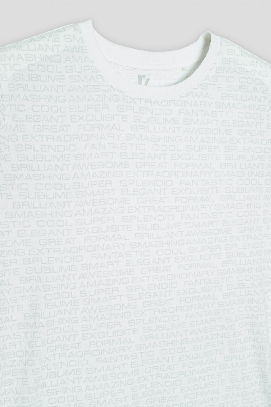 Biały T-shirt z napisami - 41959