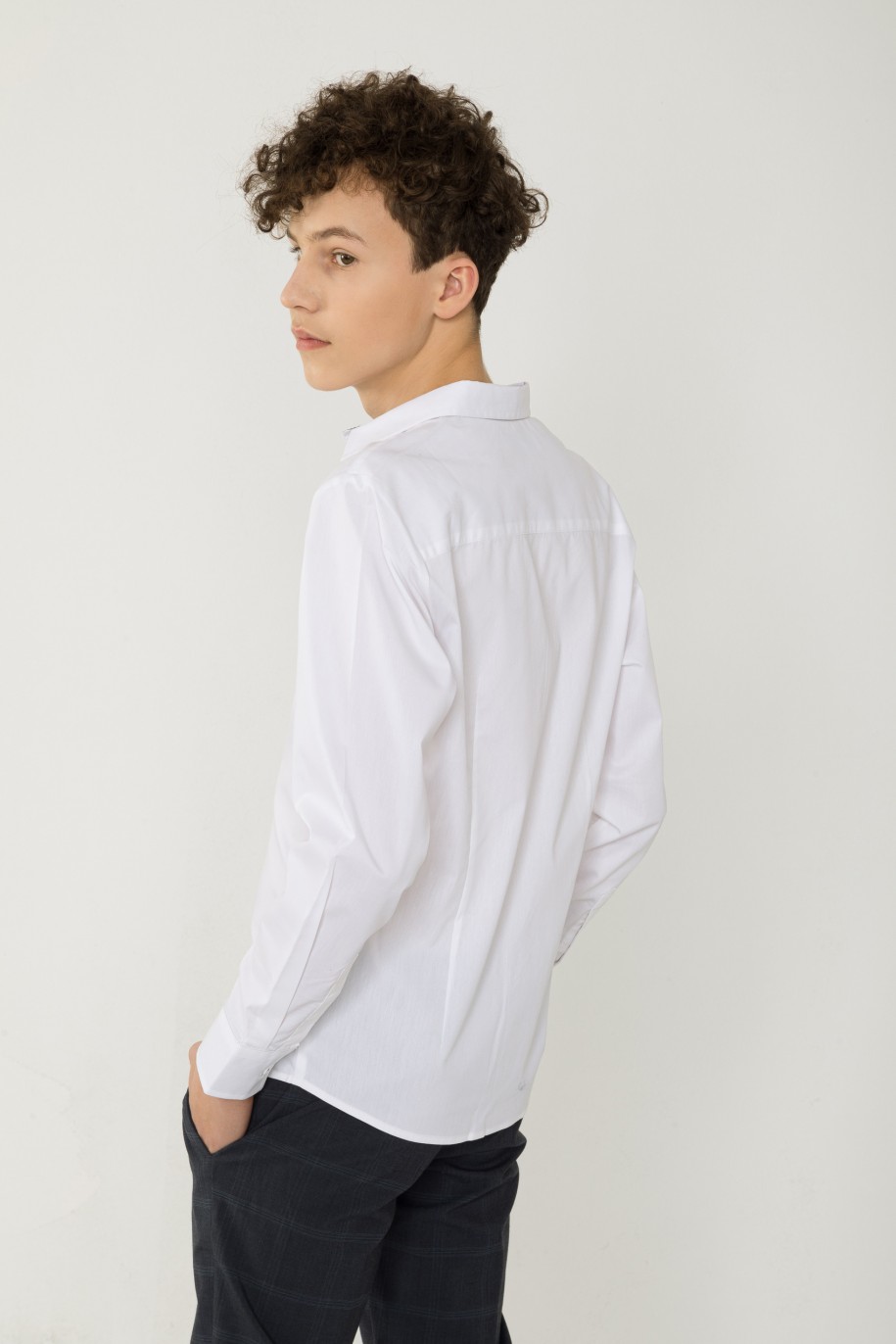 Biała klasyczna koszula z długim rękawem - 42013