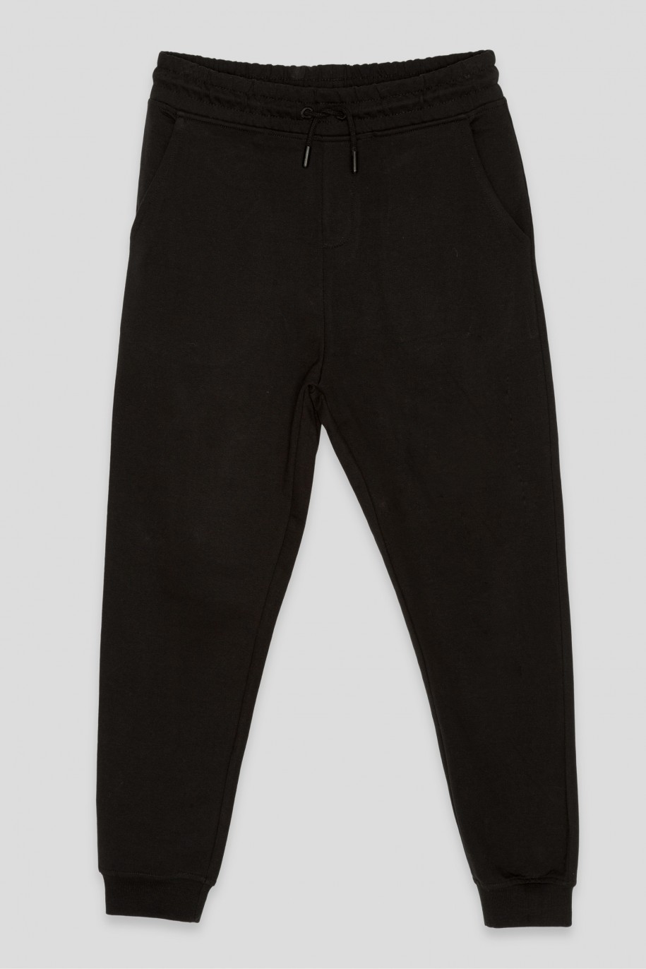 Czarne spodnie dresowe oversize z nadrukiem - 42091