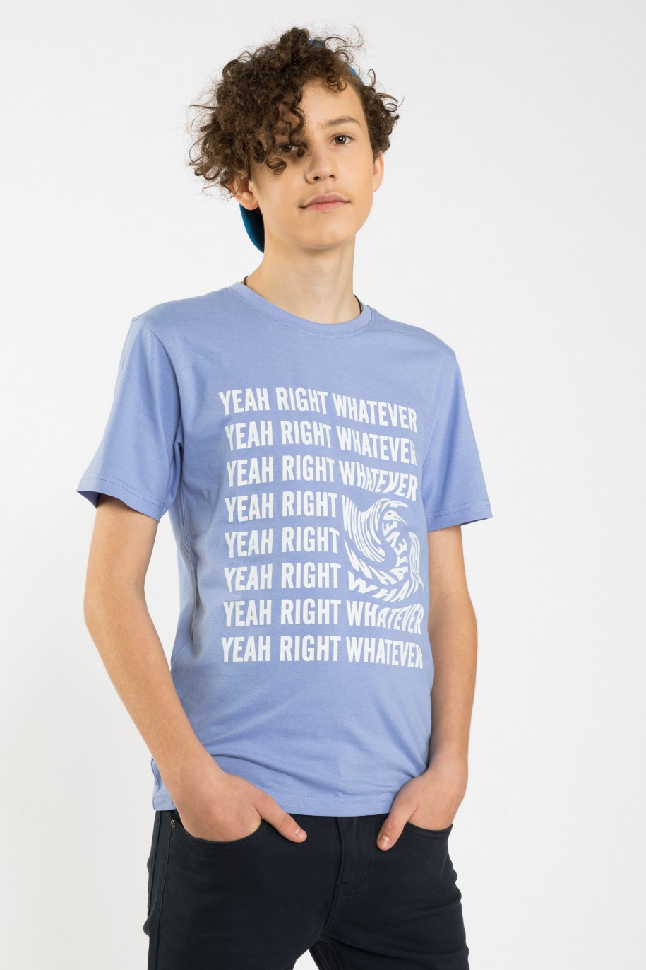 Niebieski T-shirt z napisami - 42107