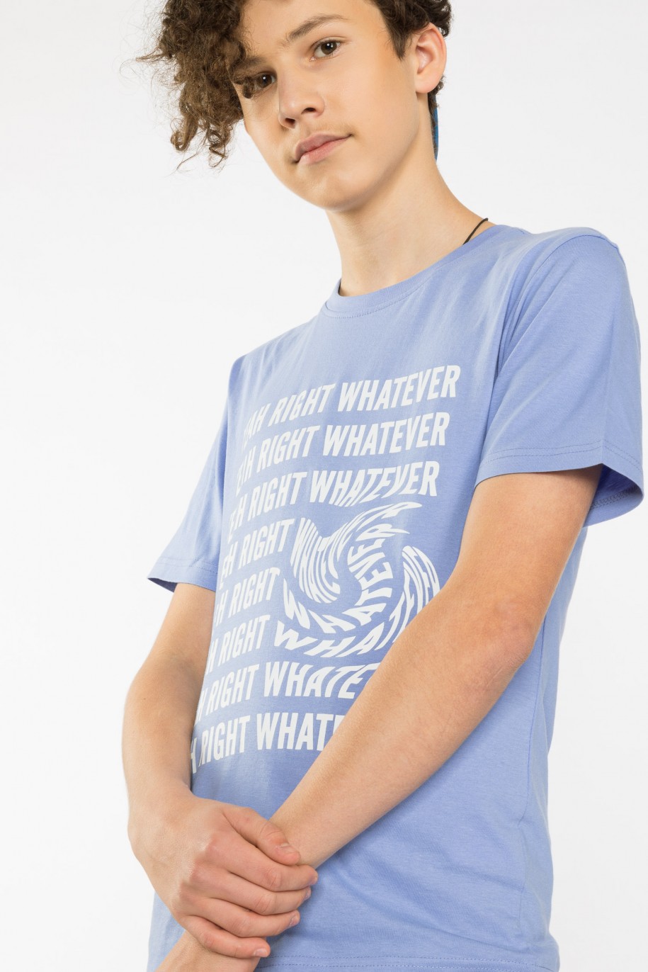 Niebieski T-shirt z napisami - 42110