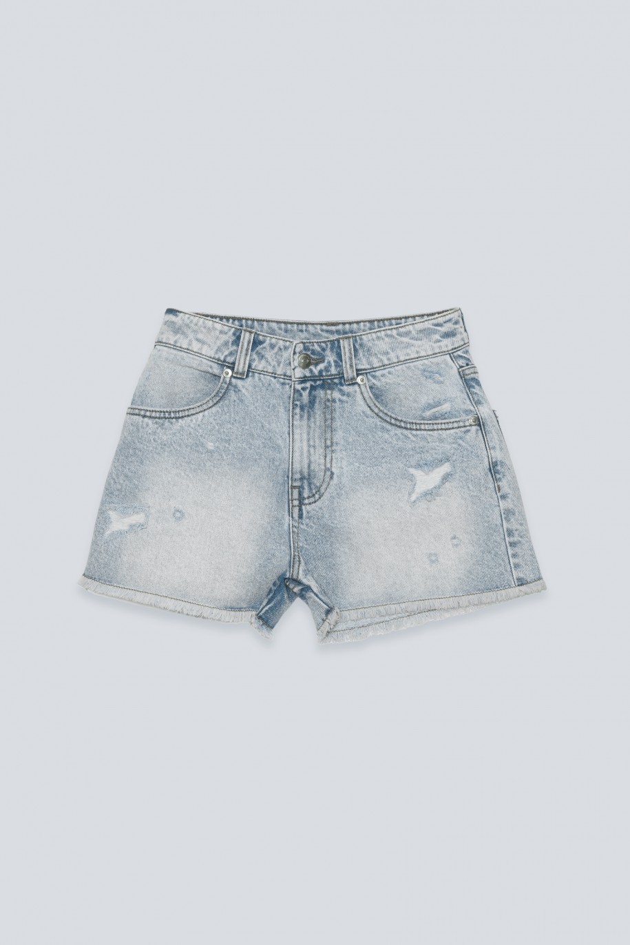 Jasnoniebieskie jeansowe krótkie spodenki - 42143