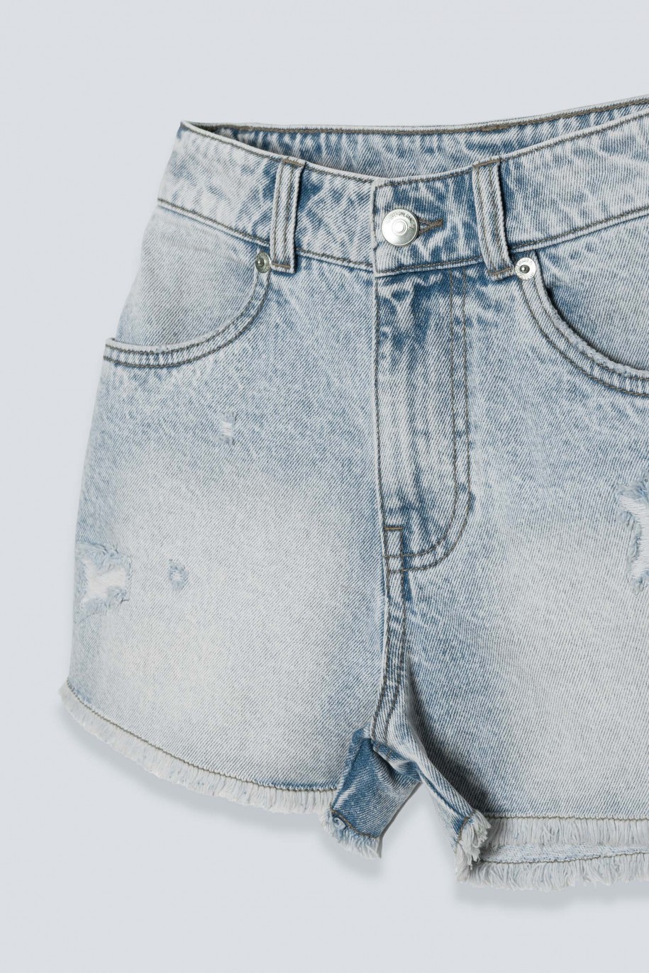 Jasnoniebieskie jeansowe krótkie spodenki - 42144