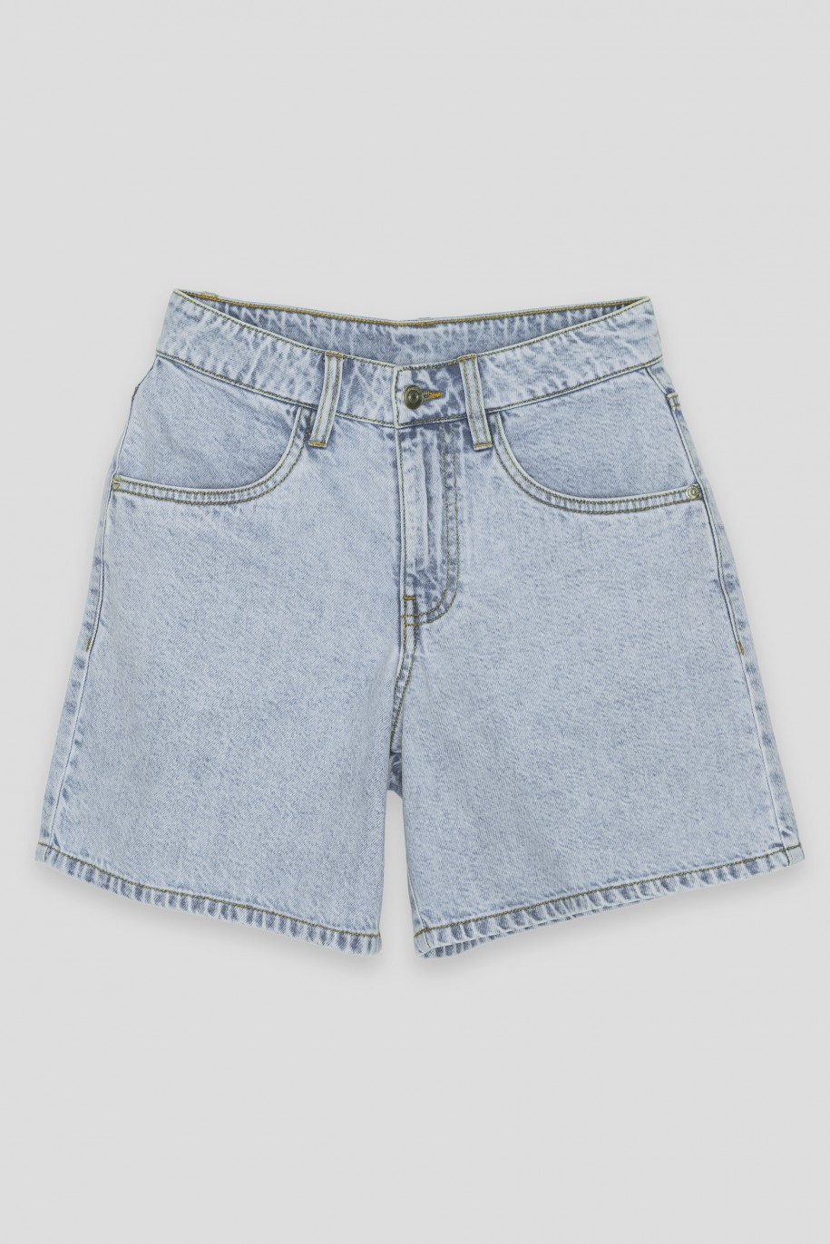 Niebieskie jeansowe proste krótkie spodenki - 42149