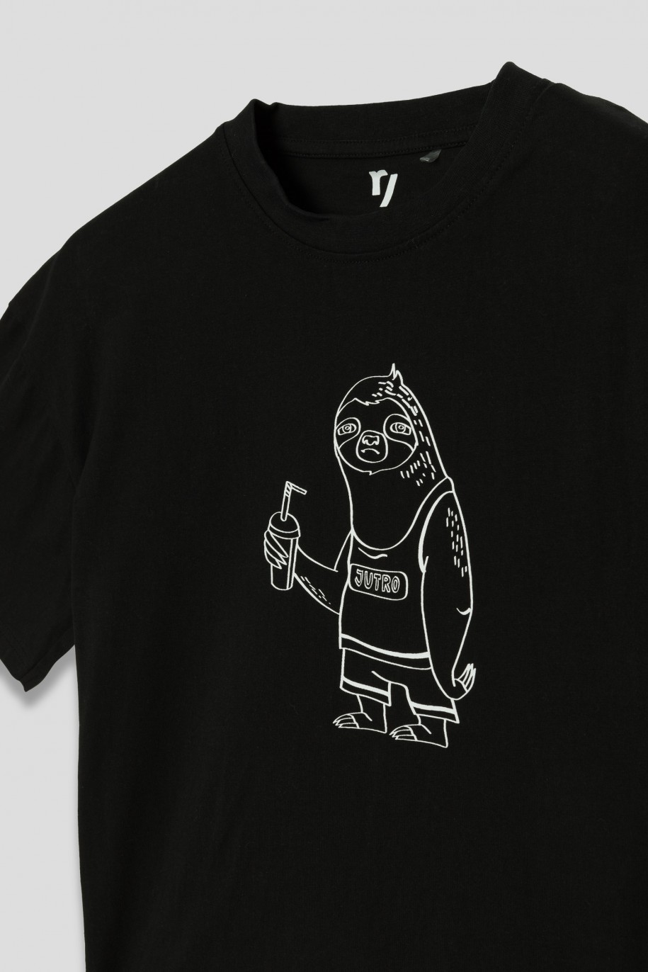 Czarna piżama T-shirt i spodenki - 42175