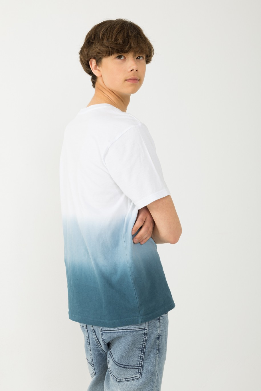 Biało-niebieski T-shirt ombre - 42412