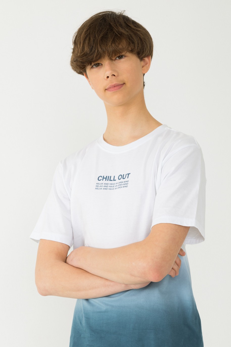 Biało-niebieski T-shirt ombre - 42413