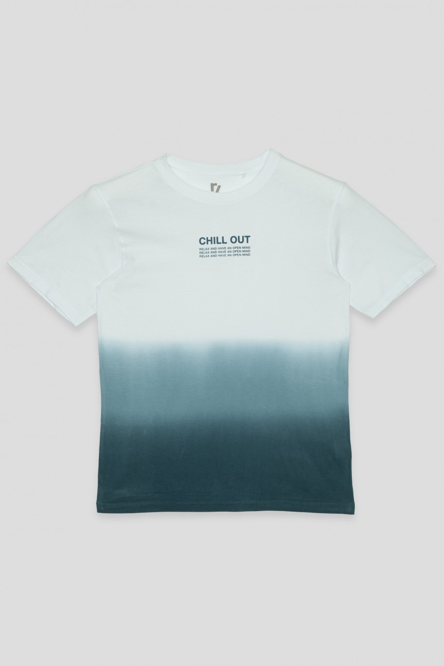 Biało-niebieski T-shirt ombre - 42415