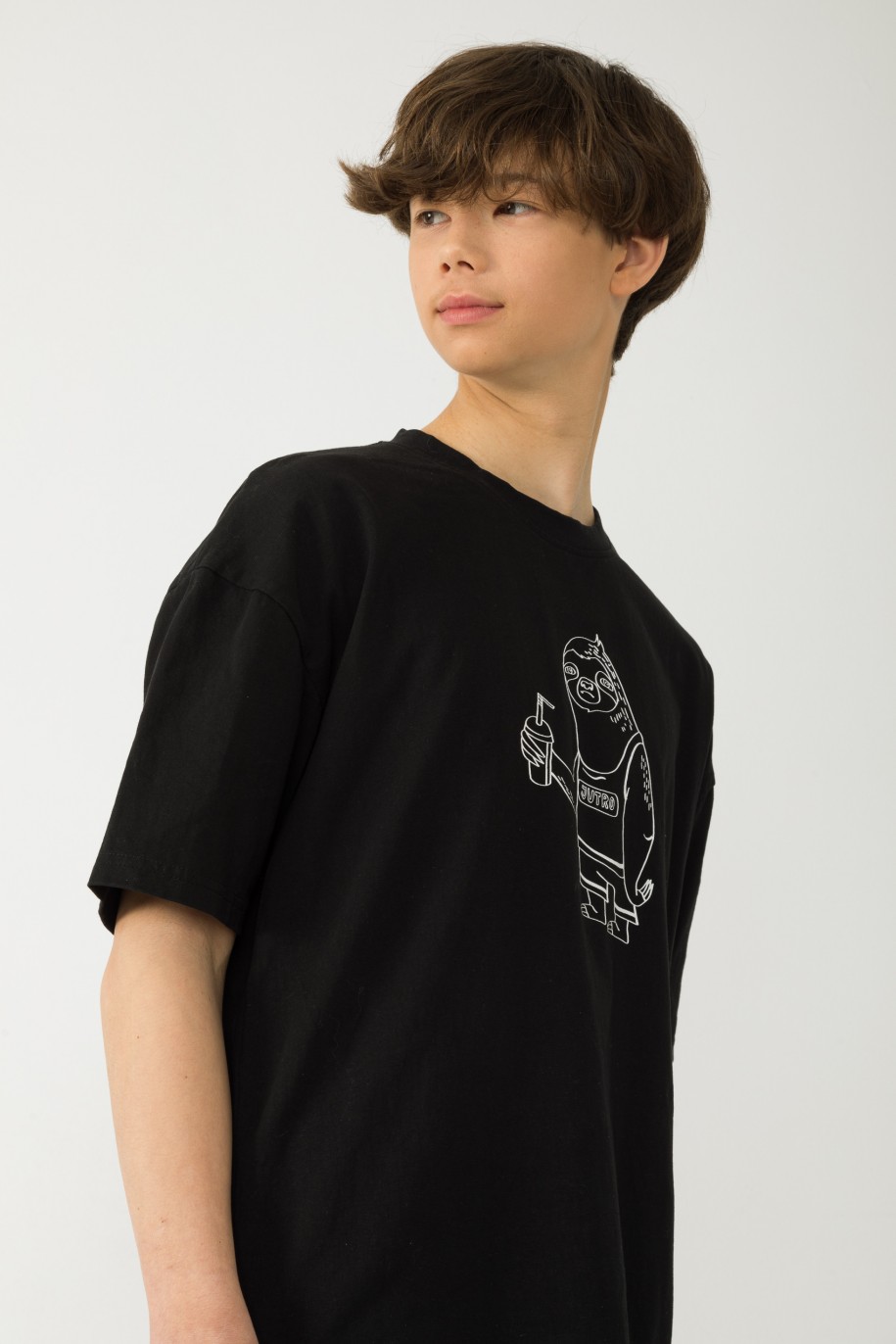 Czarna piżama T-shirt i spodenki - 42489