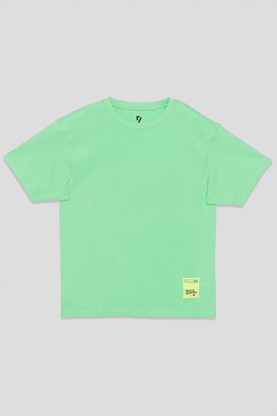 Zielony T-shirt z nadrukiem na plecach - 42590