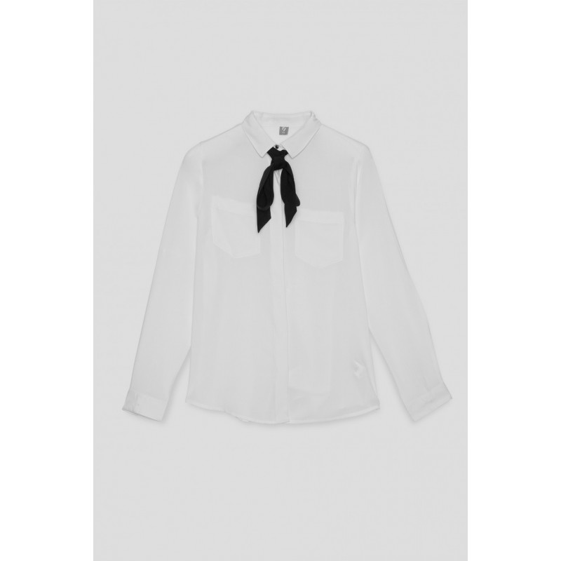 Biała klasyczna koszula z długim rękawem - 42643