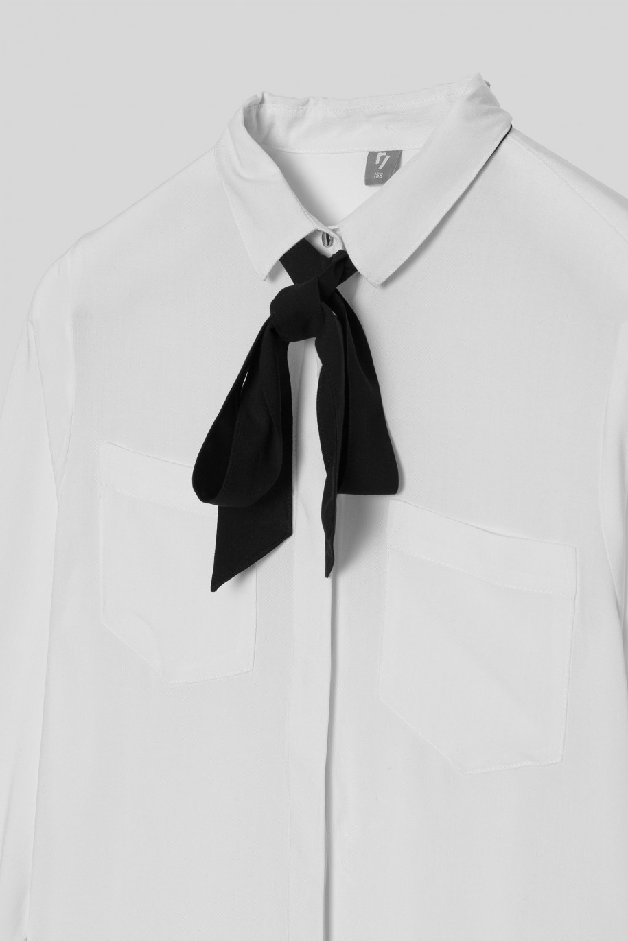 Biała klasyczna koszula z długim rękawem - 42644