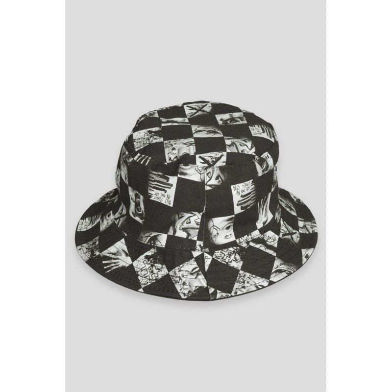 Czarny kapelusz typu bucket hat - 42707