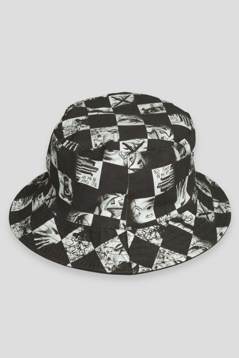 Czarny kapelusz typu bucket hat - 42707