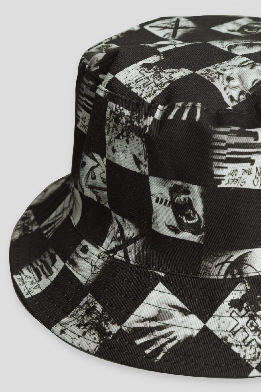 Czarny kapelusz typu bucket hat - 42709