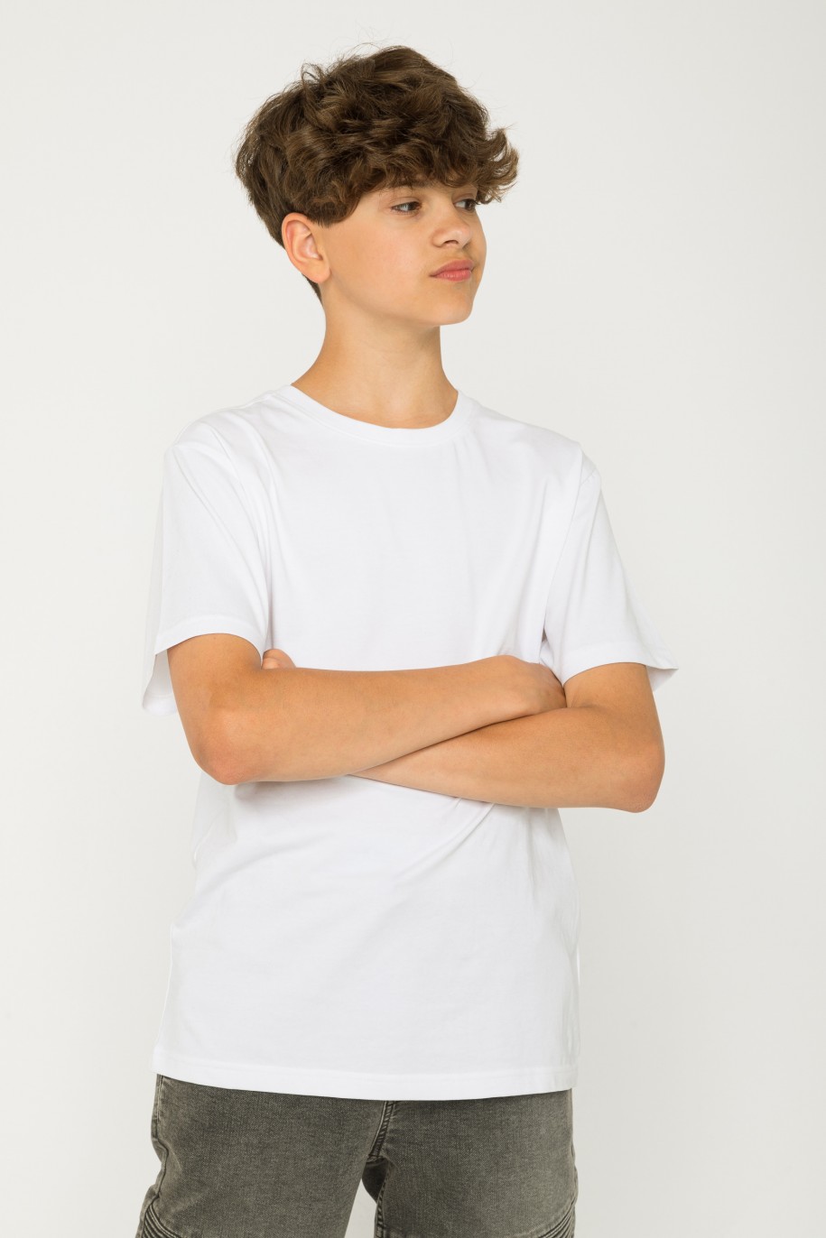Biały gładki T-shirt - 42893