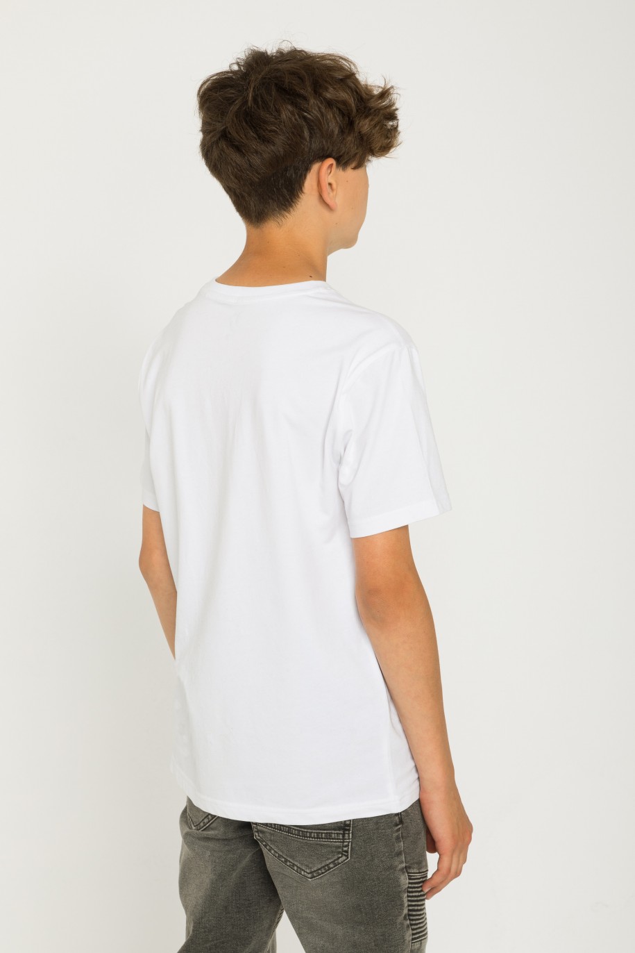 Biały gładki T-shirt - 42894
