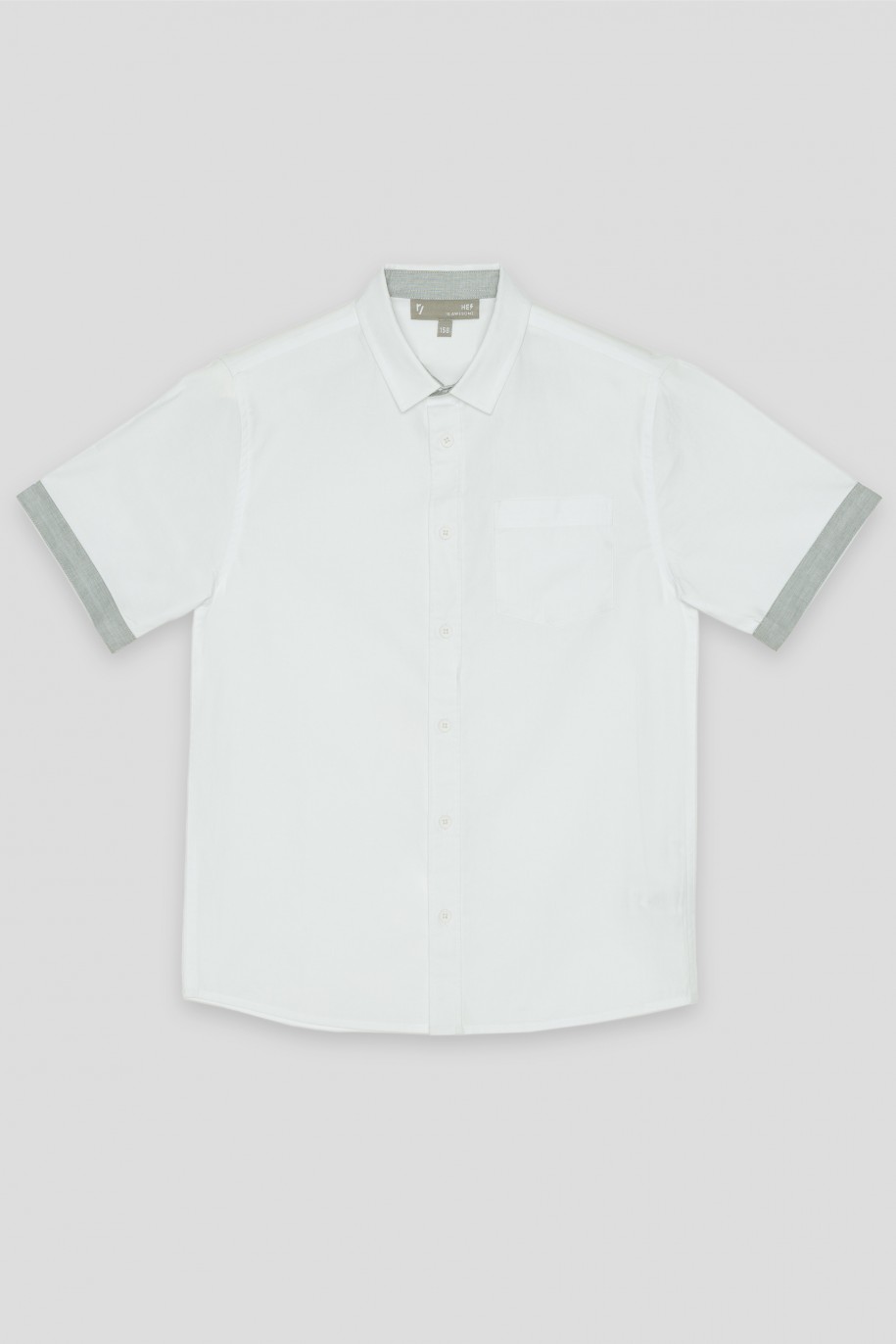Biała koszula z krótkim rękawem - 42936