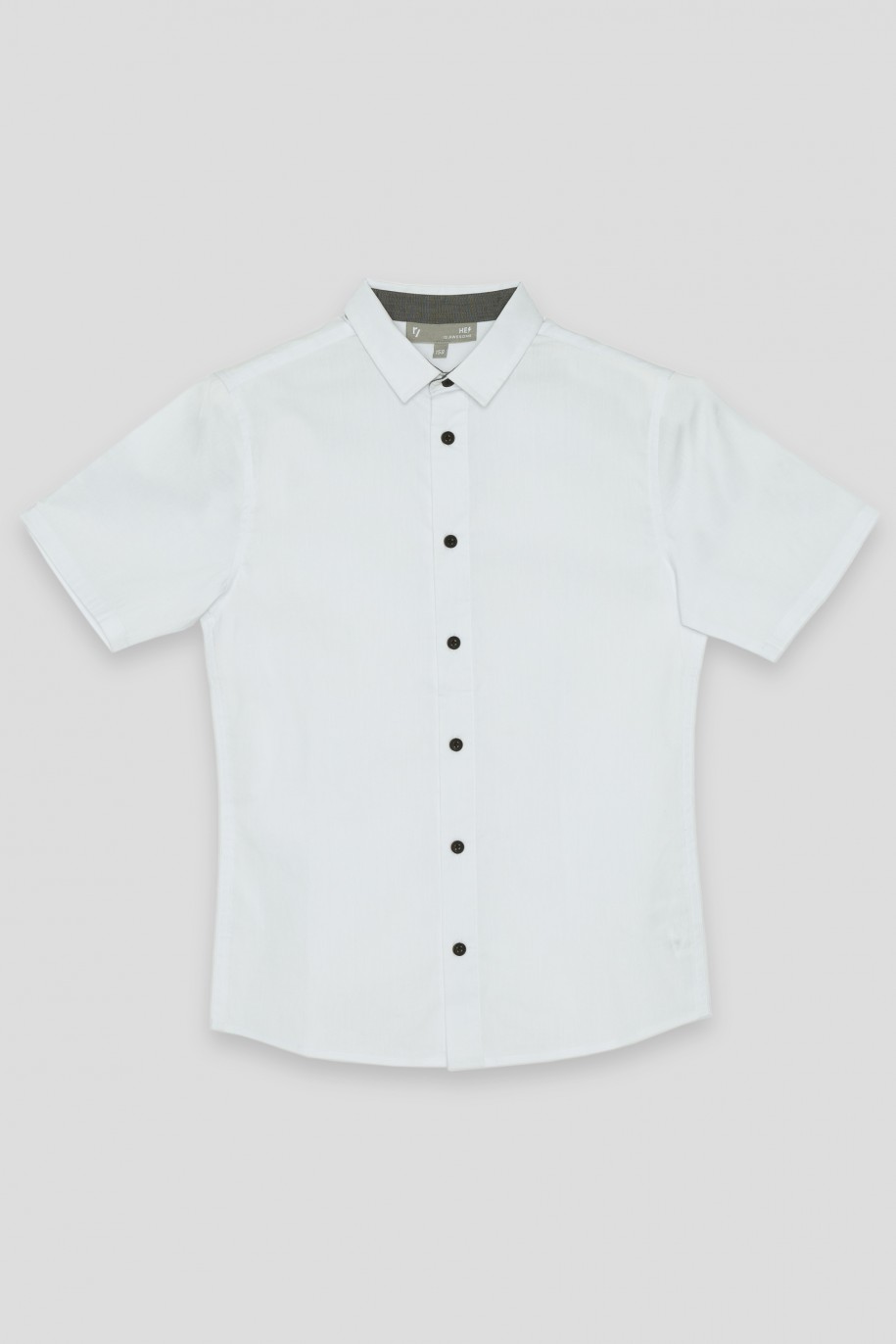Biała koszula z krótkim rękawem - 42942