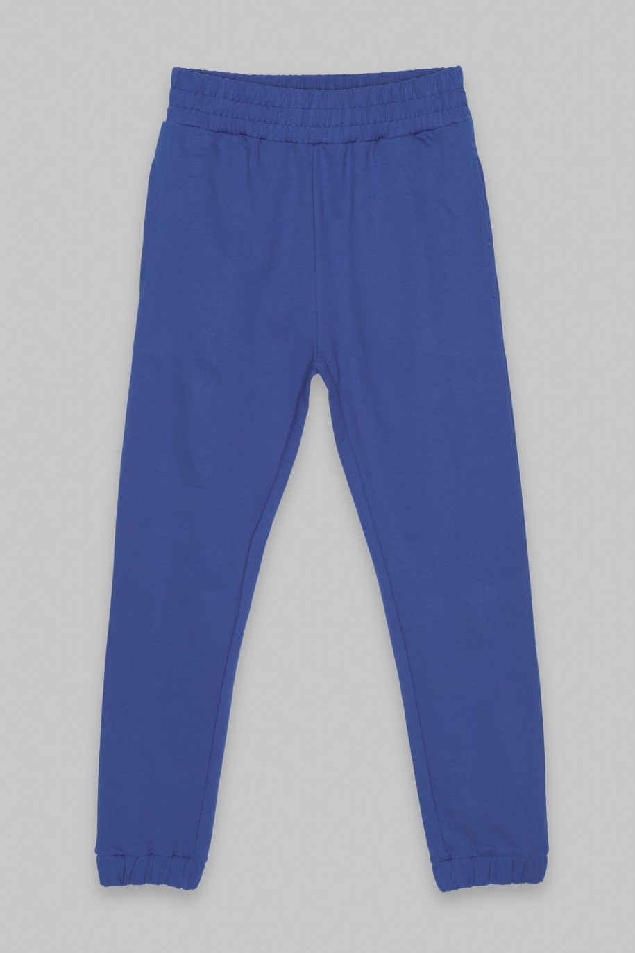 Niebieskie gładkie spodnie dresowe - 43178