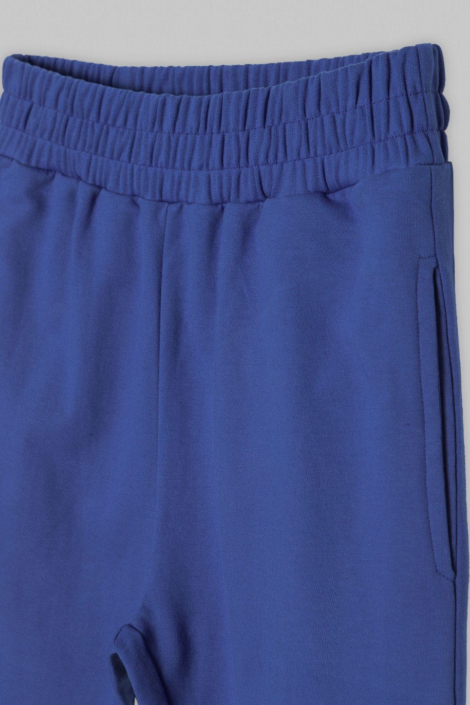 Niebieskie gładkie spodnie dresowe - 43179