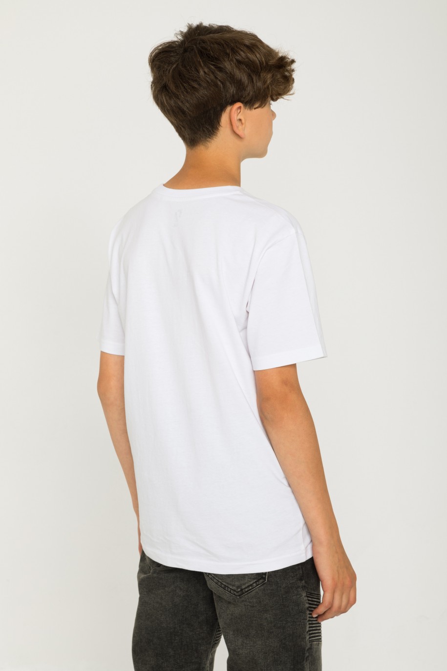 Biały T-shirt z nadrukiem - 43181