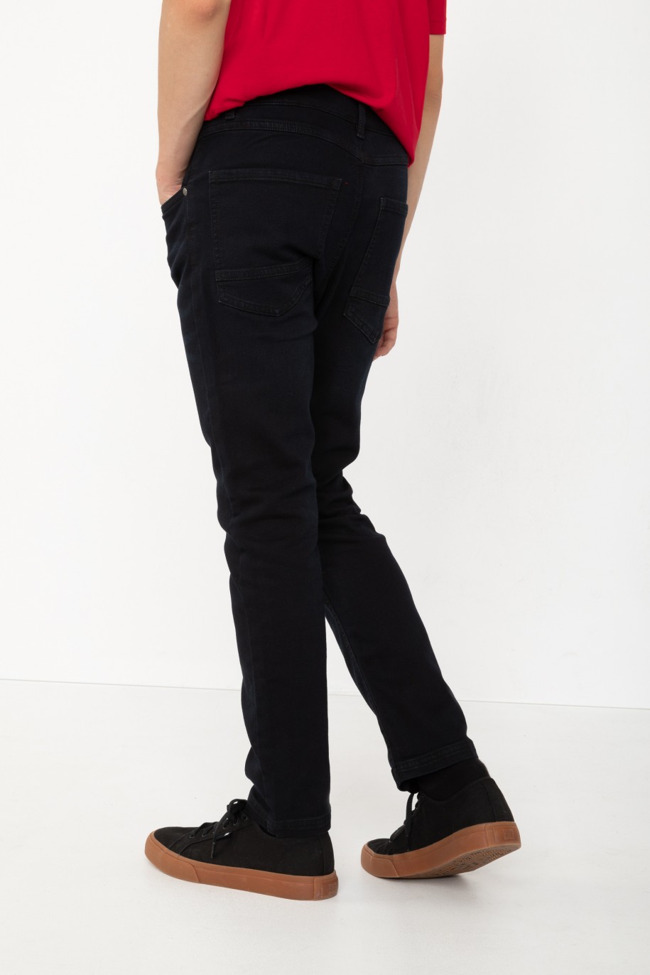 Czarne proste jeansy - 43282