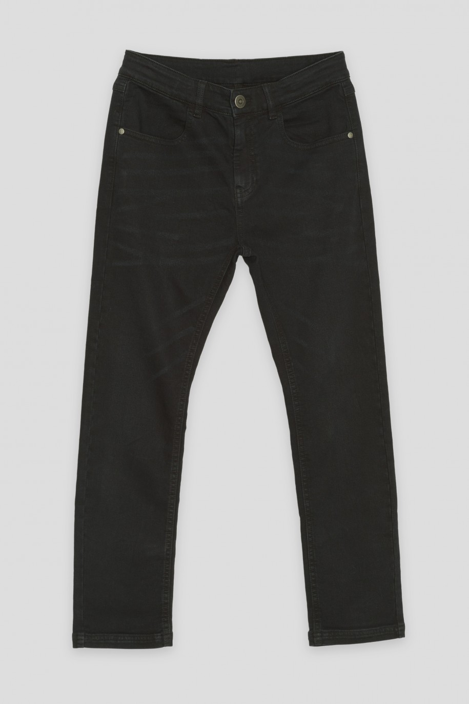 Czarne proste jeansy - 43283