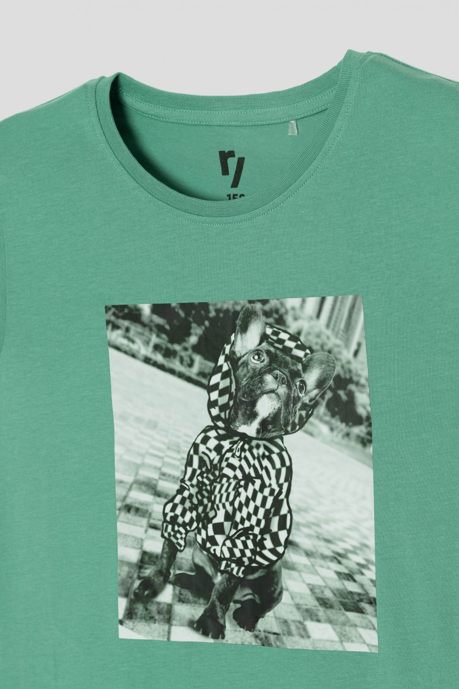 Zielony T-shirt z nadrukiem - 43434