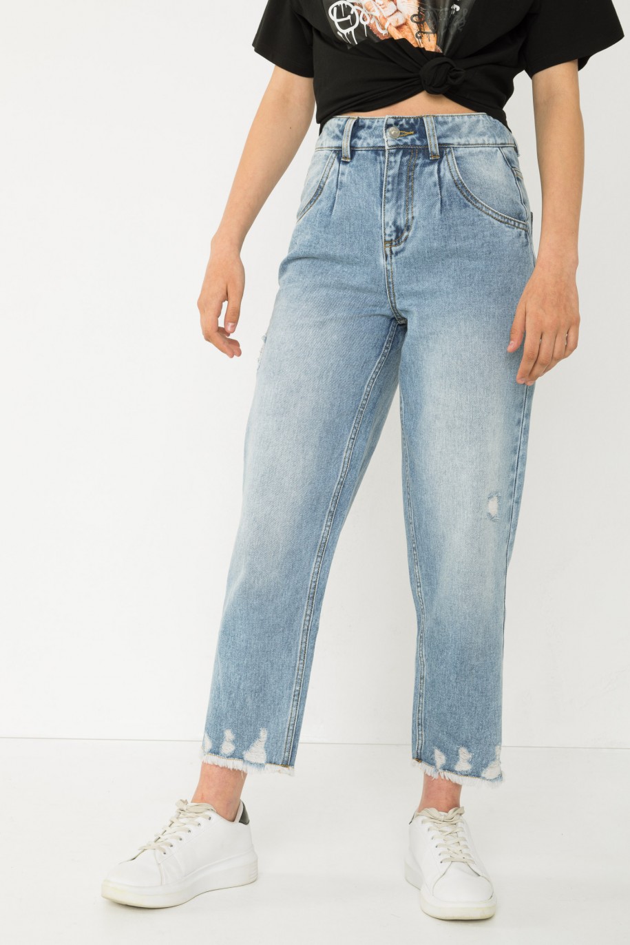 Niebieskie jeansy typu SLOUCHY - 43515