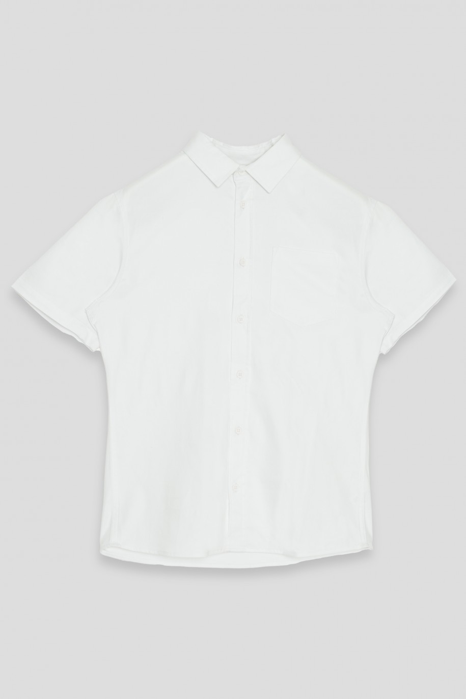 Biała koszula z krótkim rękawem - 43671