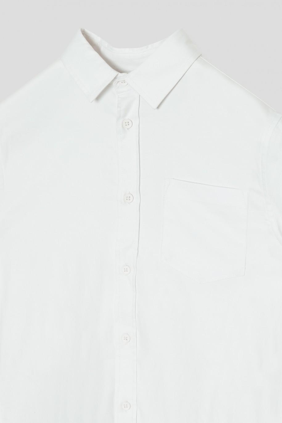 Biała koszula z krótkim rękawem - 43672
