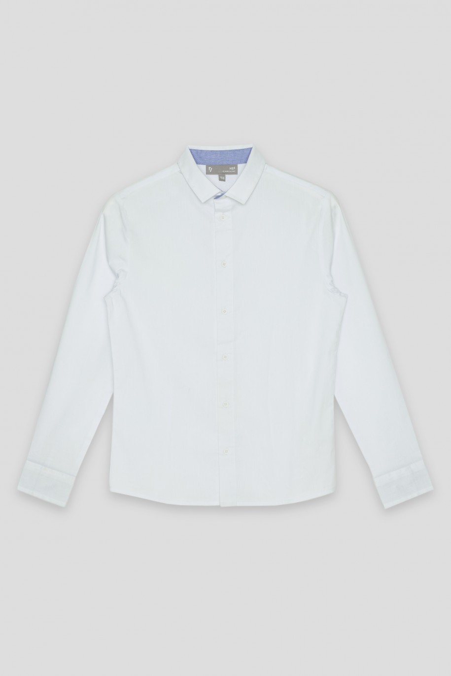 Biała klasyczna koszula z długim rękawem - 43680