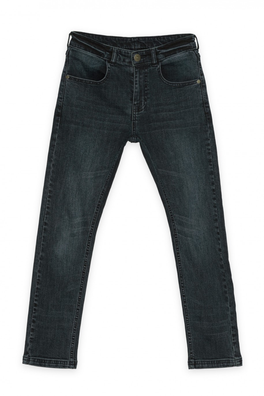Granatowe klasyczne jeansy SLIM - 43777
